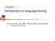 Lecture Chapter 1: Introduction to language testing